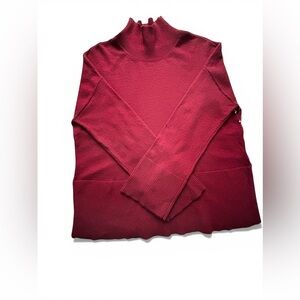 Cyrus NYC Red Mahogany Mock Neck Knit Sweater Women’s Small NWT